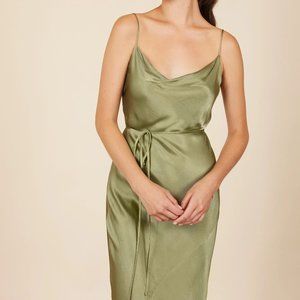 Park & Fifth Waldorf Olive Satin Dress